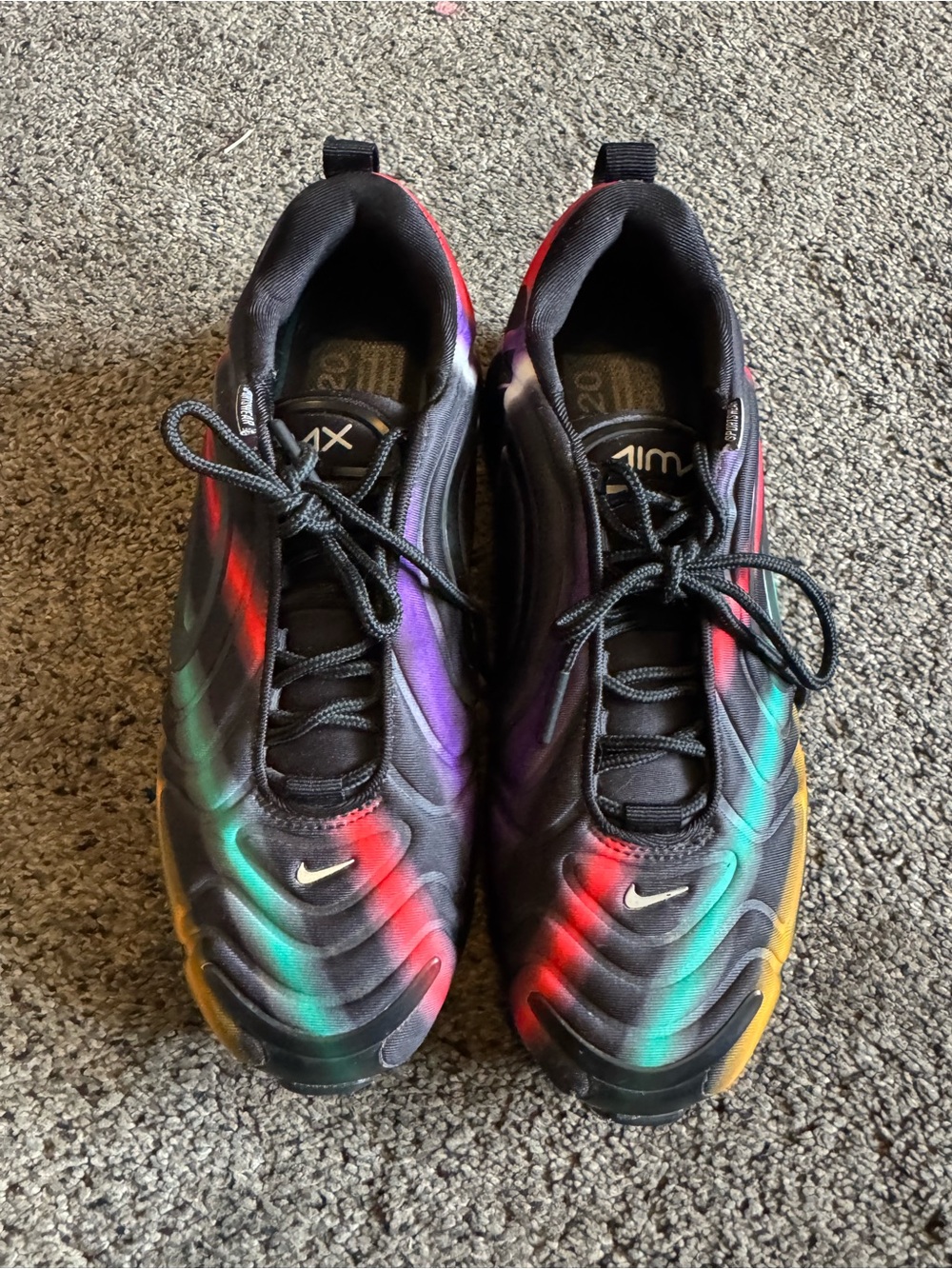 Nike air Men's Black Sneakers with color stripes